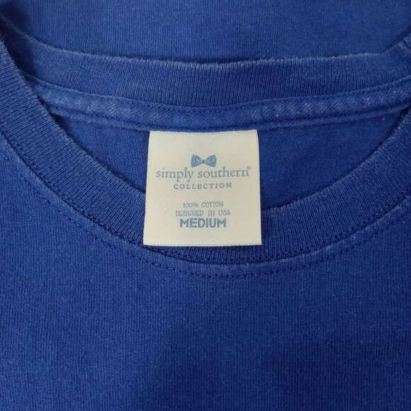 SIMPLY SOUTHERN Blue Daisy Worthy T-shirt Womens Size Medium - Picture 5 of 6